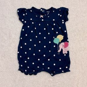 Baby girl Carters romper size 0/3 months (navy blue)